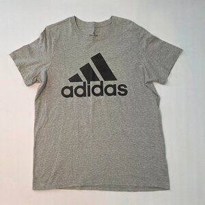 Adidas Classic Short Sleeve Heather Grey w/Black Logo Tee – Mens Large, Like New